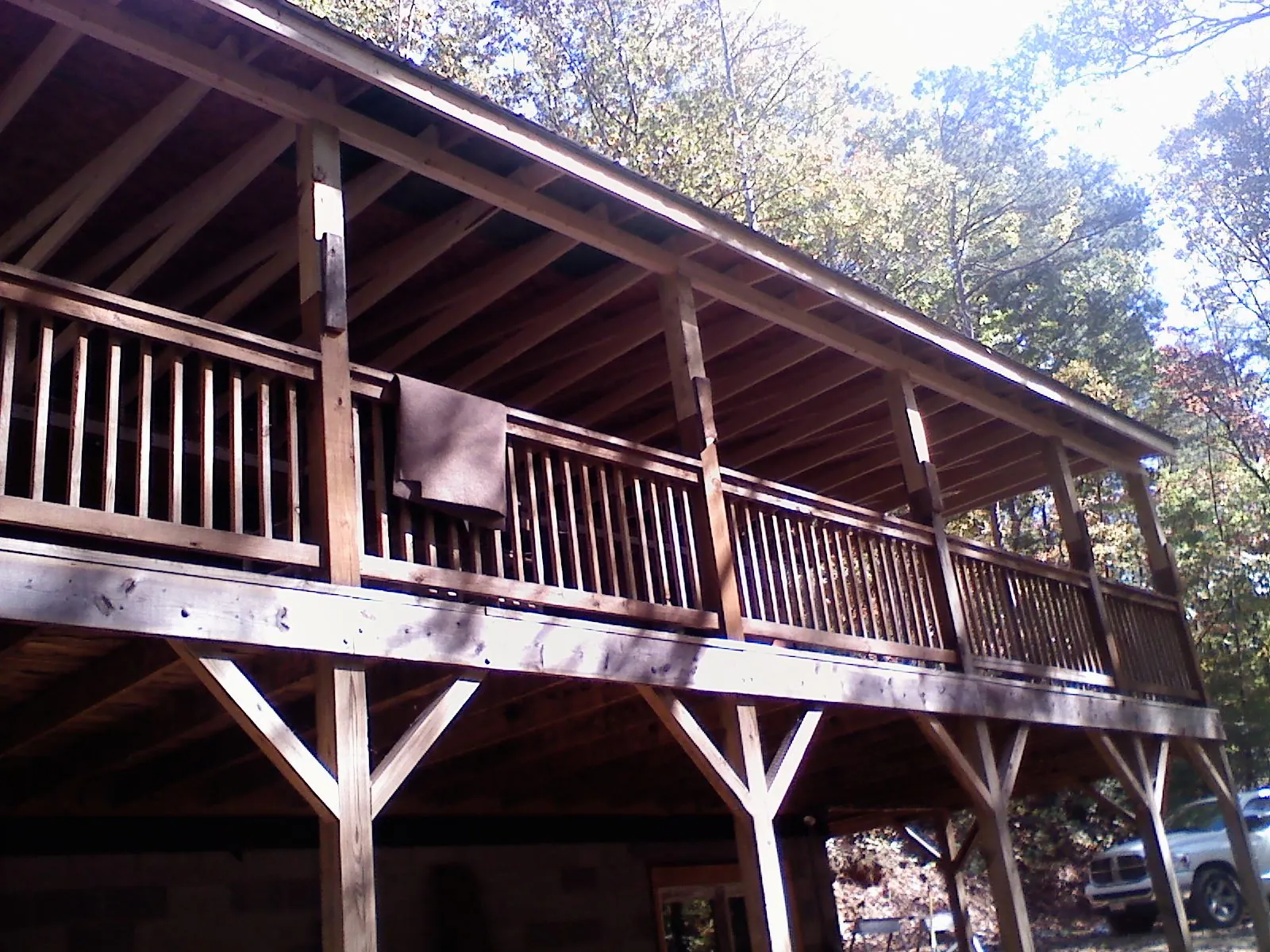 Timber framing under a new elevated porch and deck — Roof Leak Repair in Thompsons by Roofing Brothers